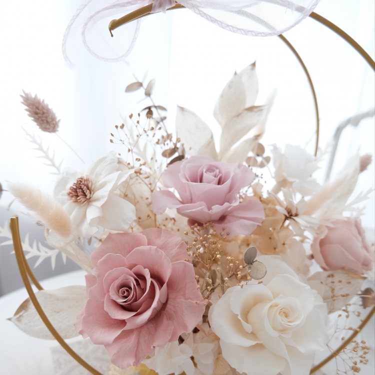 Ethereal Flower 粉金 開幕花禮 入厝花禮 喬遷花禮 永生花禮