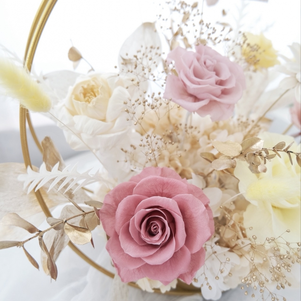 Ethereal Flowers｜奶油心語｜永生祝賀盆花 永生花桌花