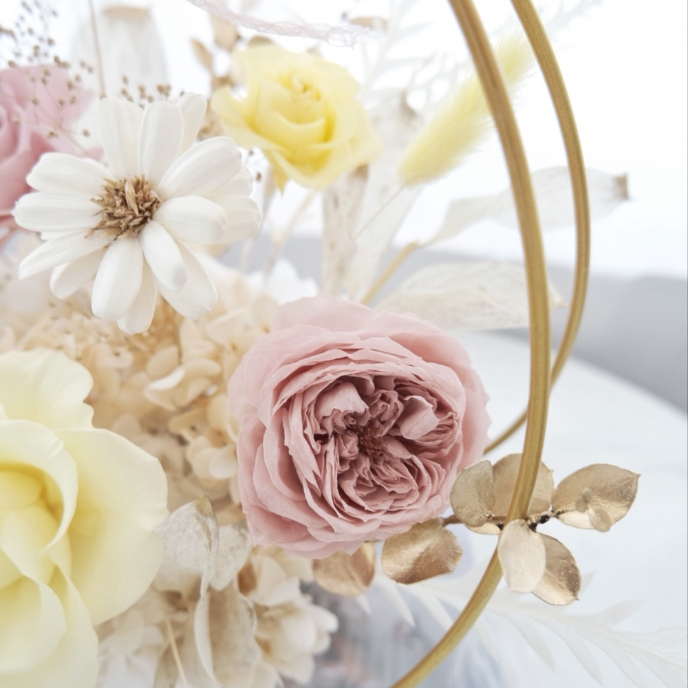 Ethereal Flowers｜奶油心語｜永生祝賀盆花 永生花桌花