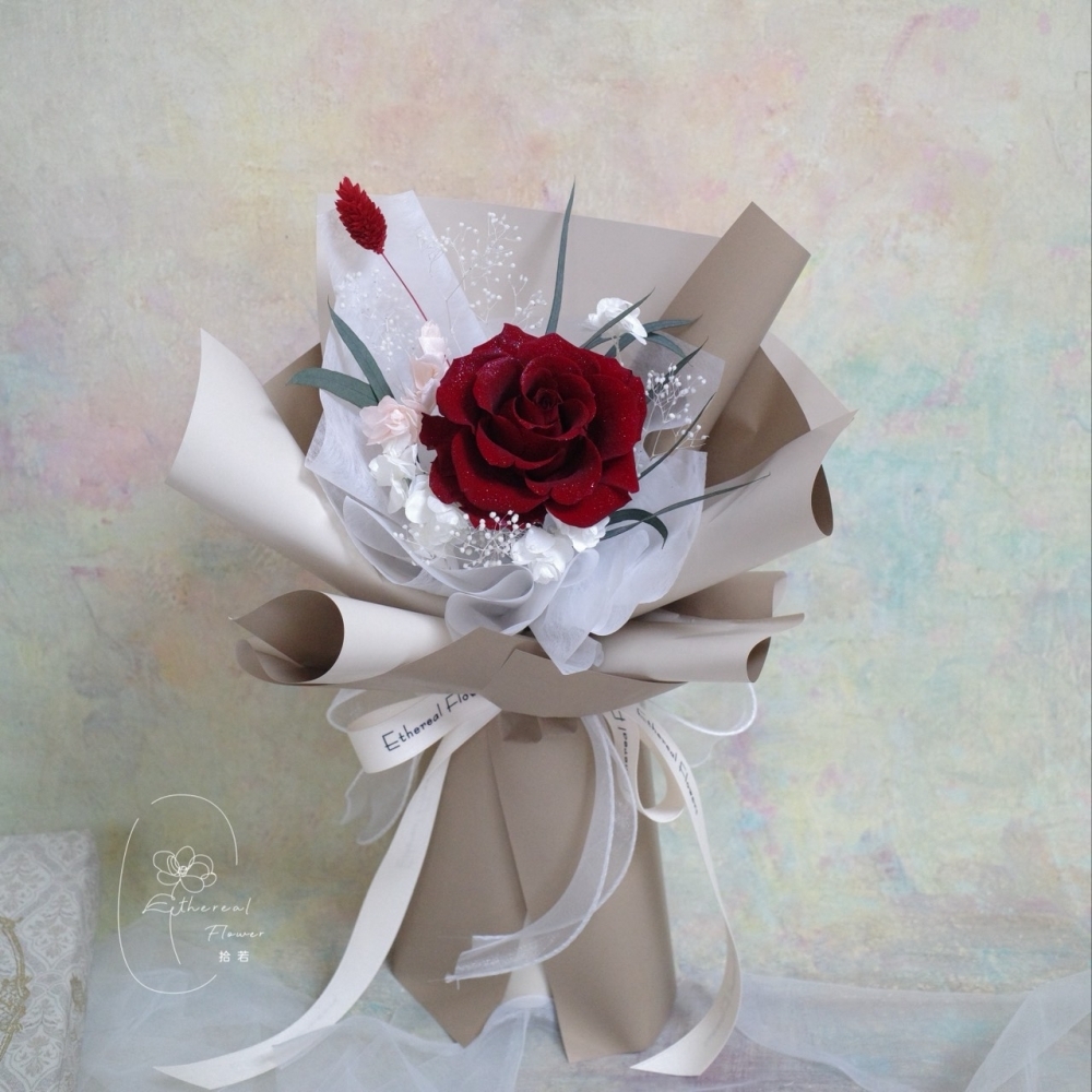 Ethereal Flowers 單支玫瑰永生花束