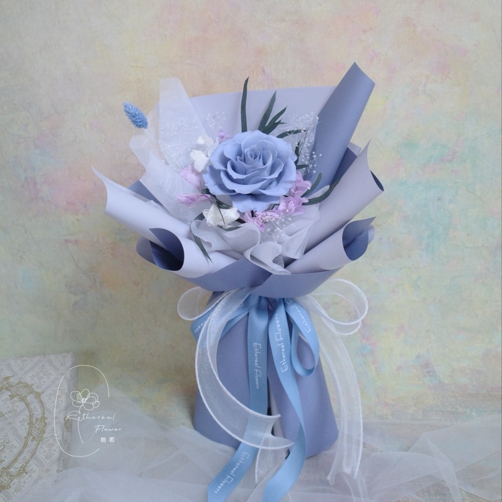 Ethereal Flowers 單支玫瑰永生花束