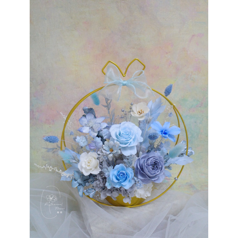 晴空冰晶｜祝賀花禮｜祝賀永生盆花