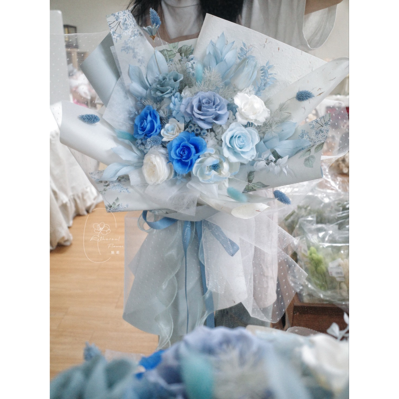 蔚藍海岸的約定｜特大型永生花束