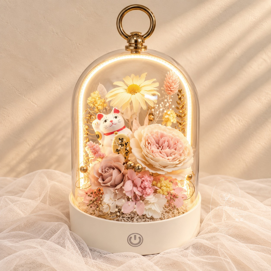 風鈴玻璃永生花燈