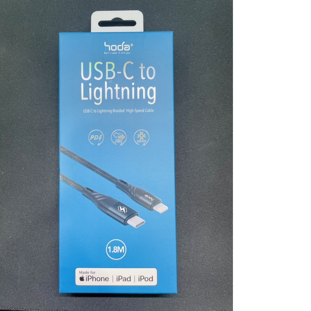 Hoda USB-C To Lightning 1.8M 黑色