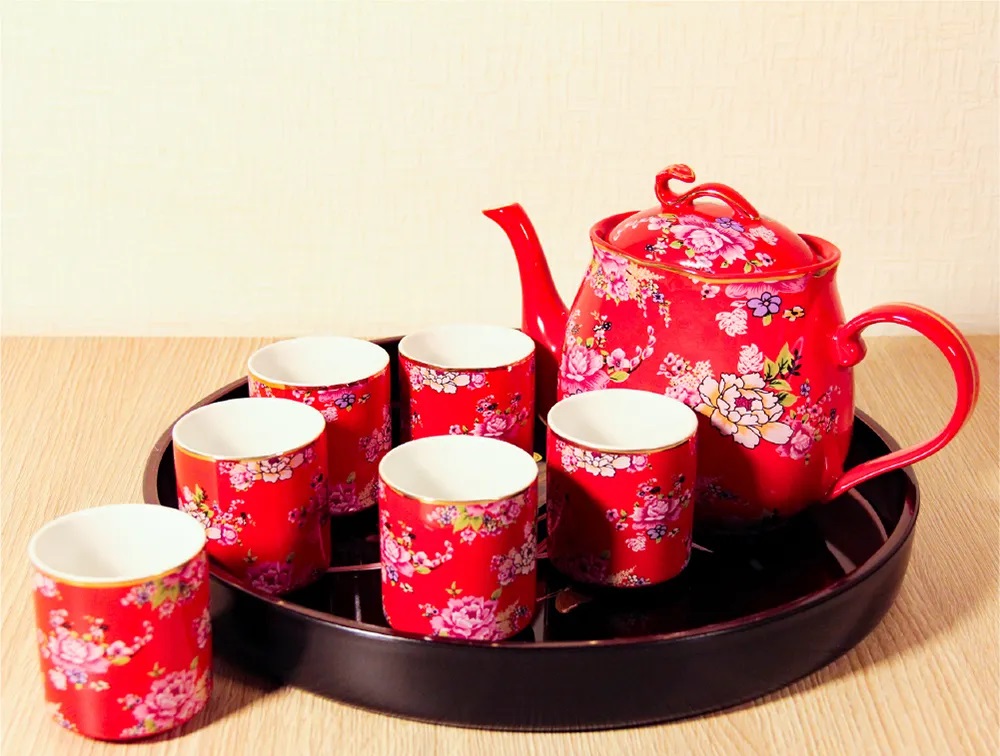 【茶具組】百年好合(扁壺)