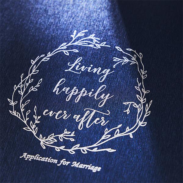 【結婚書約】藍染緞面精裝燙金/花朝月夕