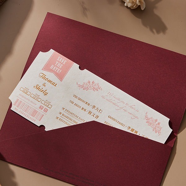 S14012 一起牽手、一起飛▸凸版印刷燙金喜帖