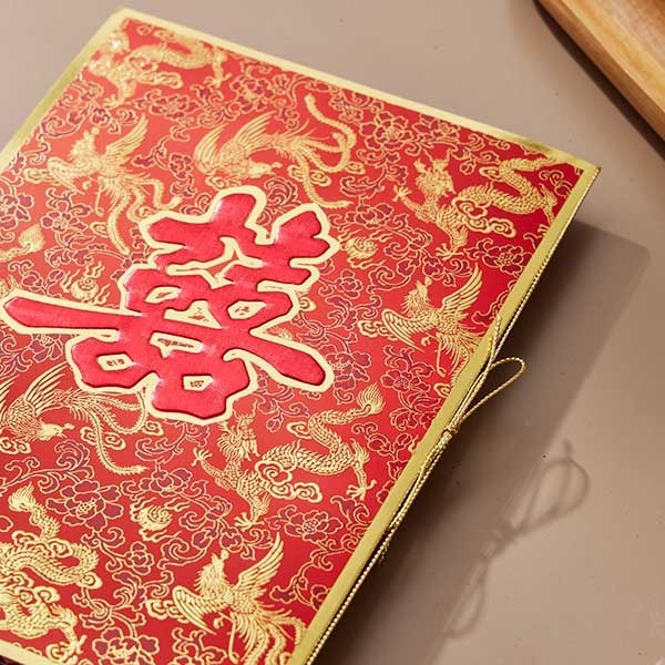 A6556 龍鳳雙舞▸經典中式龍鳳燙金款囍帖
