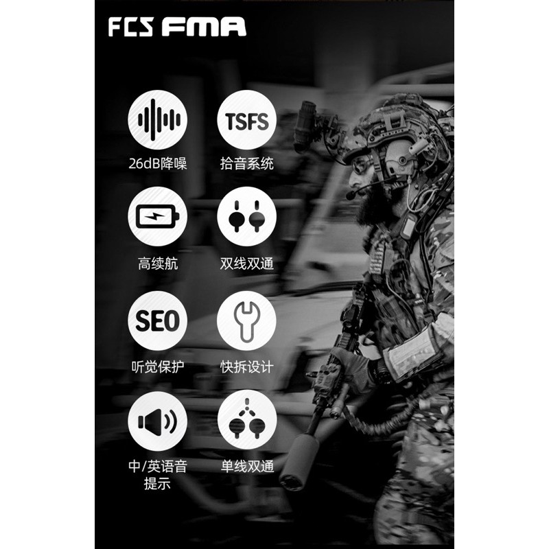《K.T.T.》 FCS AMP V60 / V20 雙通 降噪 / 環境音 戰術 通信 耳罩
