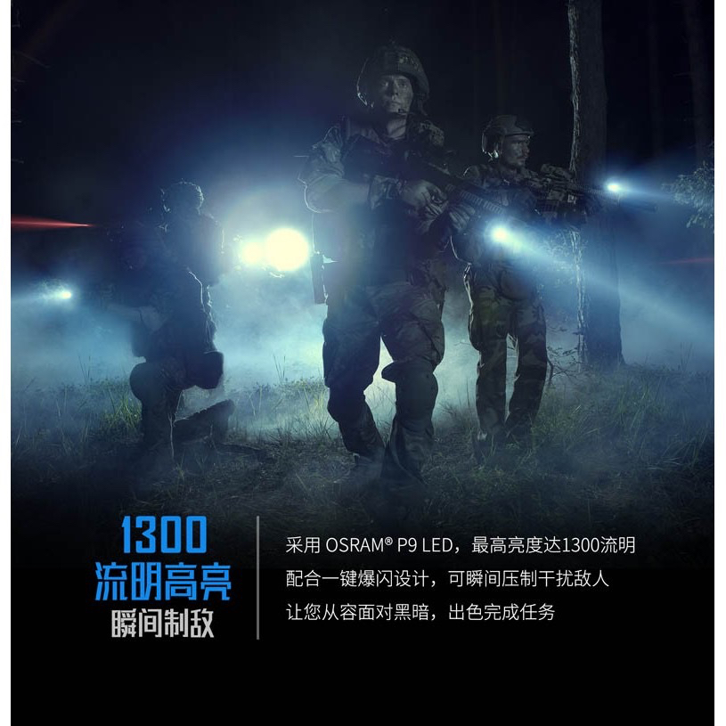 《K.T.T.》 NEXTORCH 高亮戰術手電筒 / 1300LM / 五檔切換 / TA30 V2.0 / V6快拔