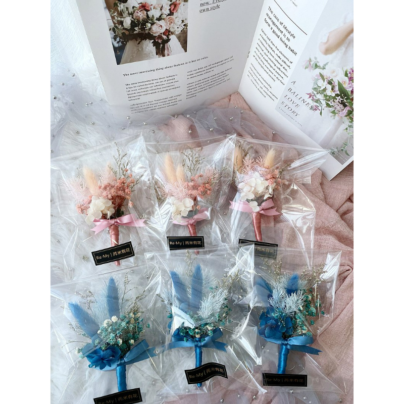 婚禮結婚胸花 主婚人伴娘伴郎招待 婚攝道具 乾燥花永生花 客製