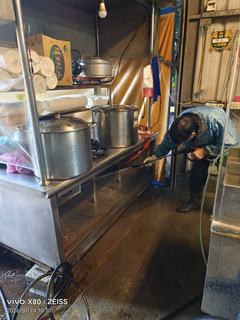 台中市西屯路三段爌肉飯店面清洗除油#台中清潔公司推薦