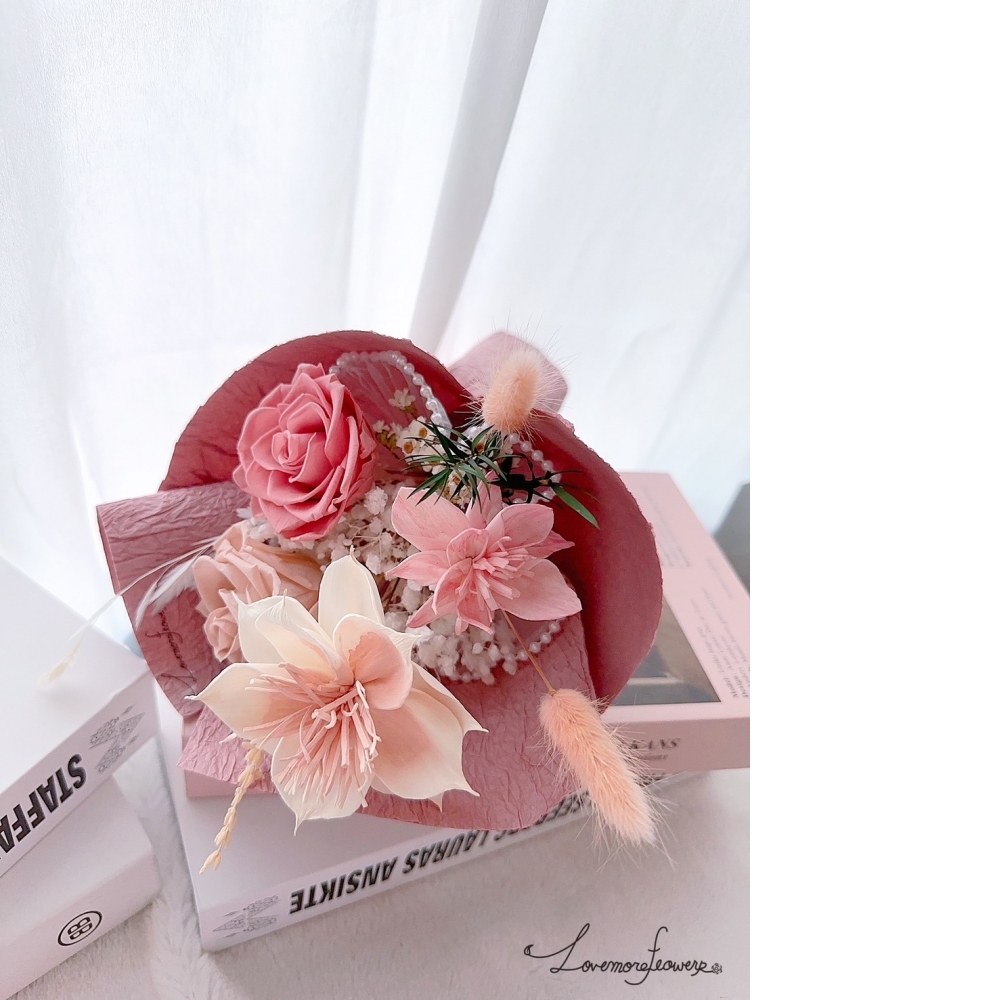 雙朵不凋玫瑰小花束