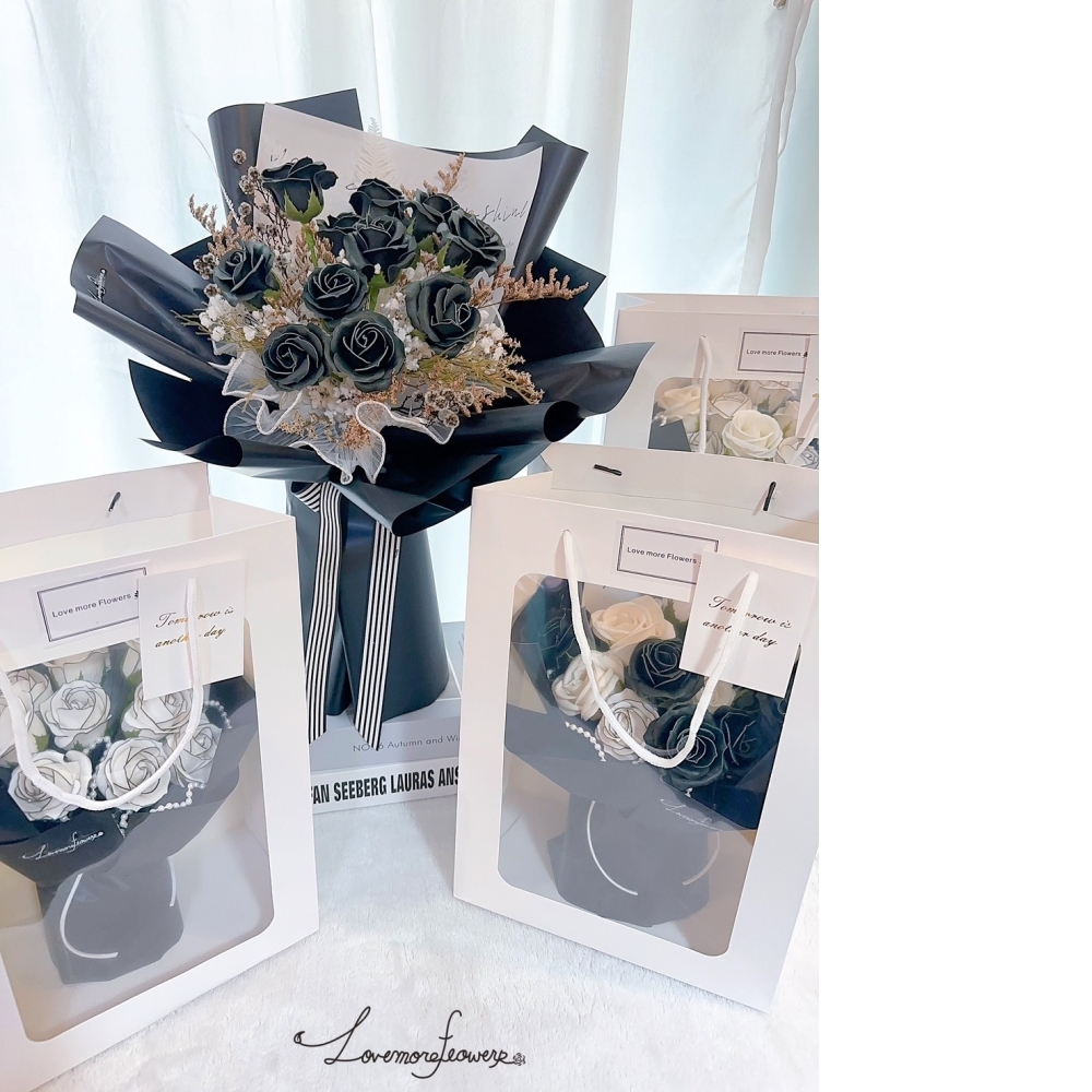 11朵小香皂花黑玫瑰