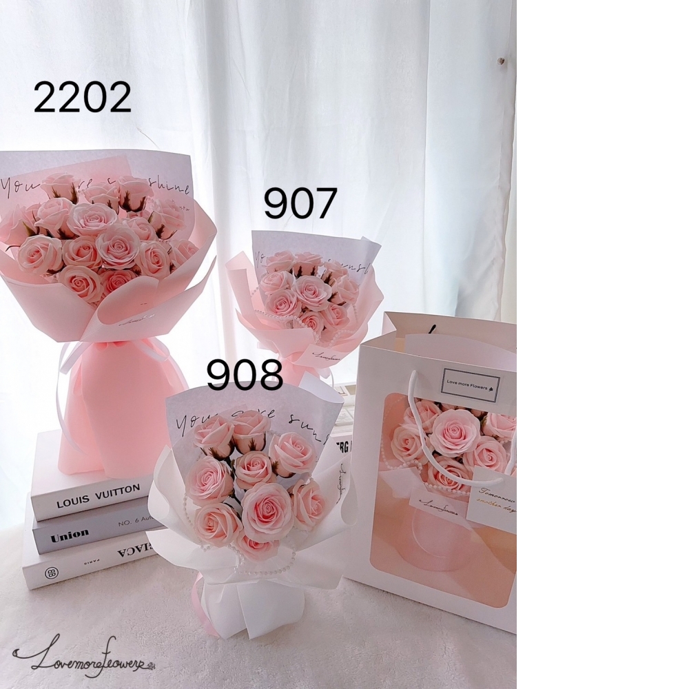 9朵皂花粉玫瑰花束