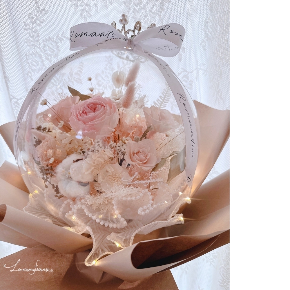 奶茶女孩波波球花束