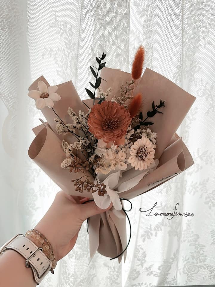 朱古力向日葵復古花束