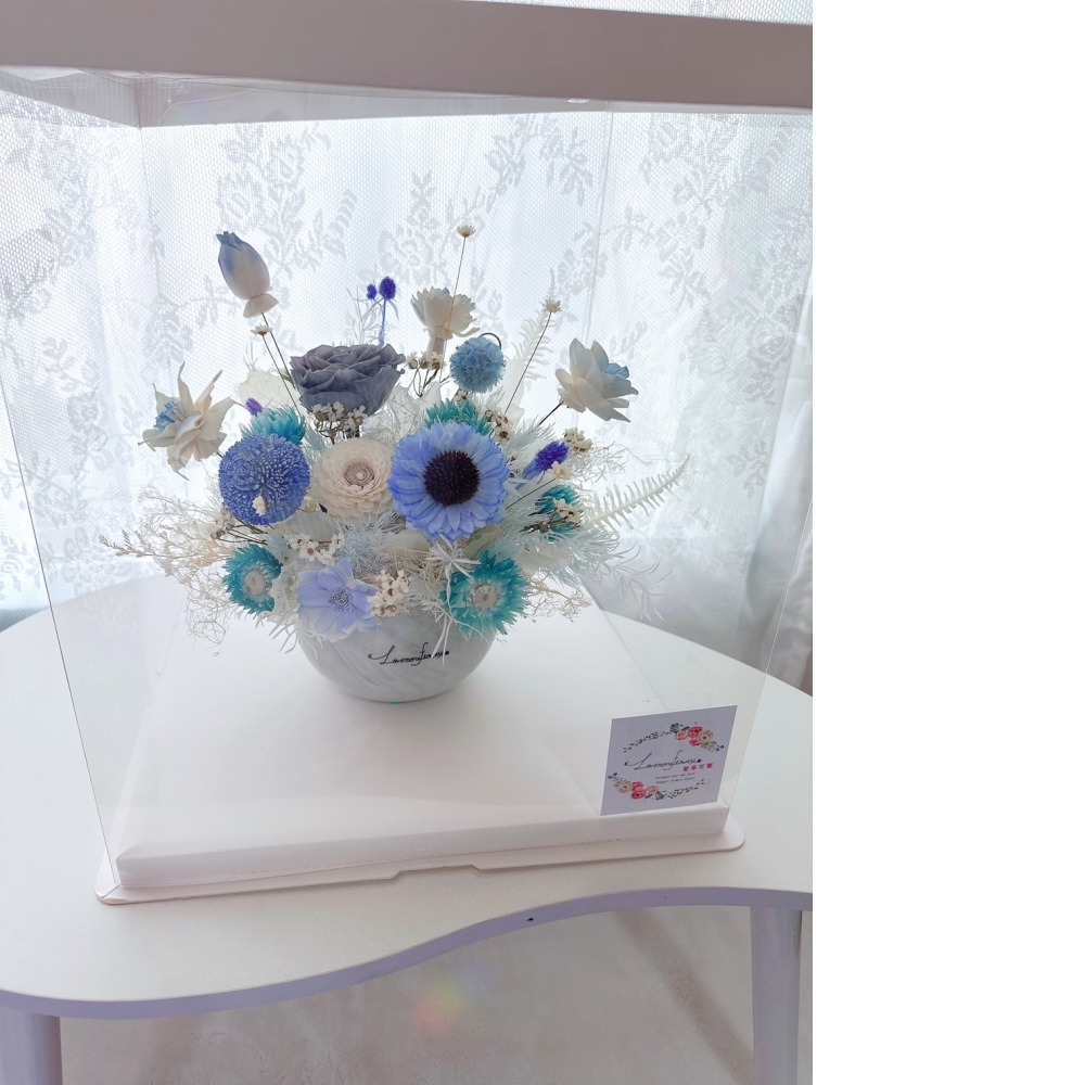 海洋藍乾燥桌花