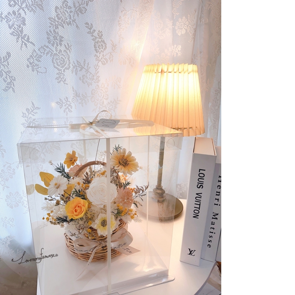 金玉滿堂永生玫瑰竹籃桌花