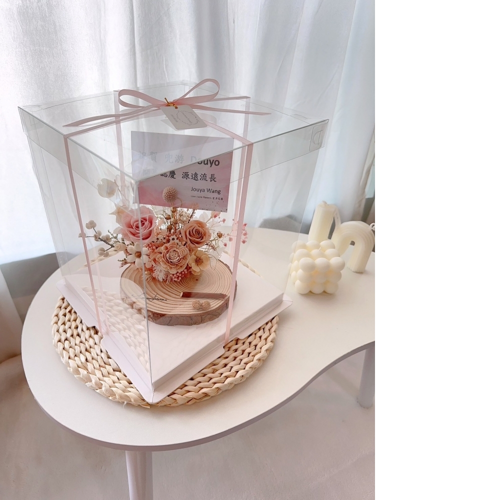 韓粉色系名片桌花