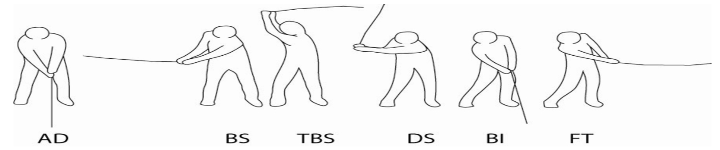 高爾夫六階段分期 (圖片來源：Okuda et al. 2010）