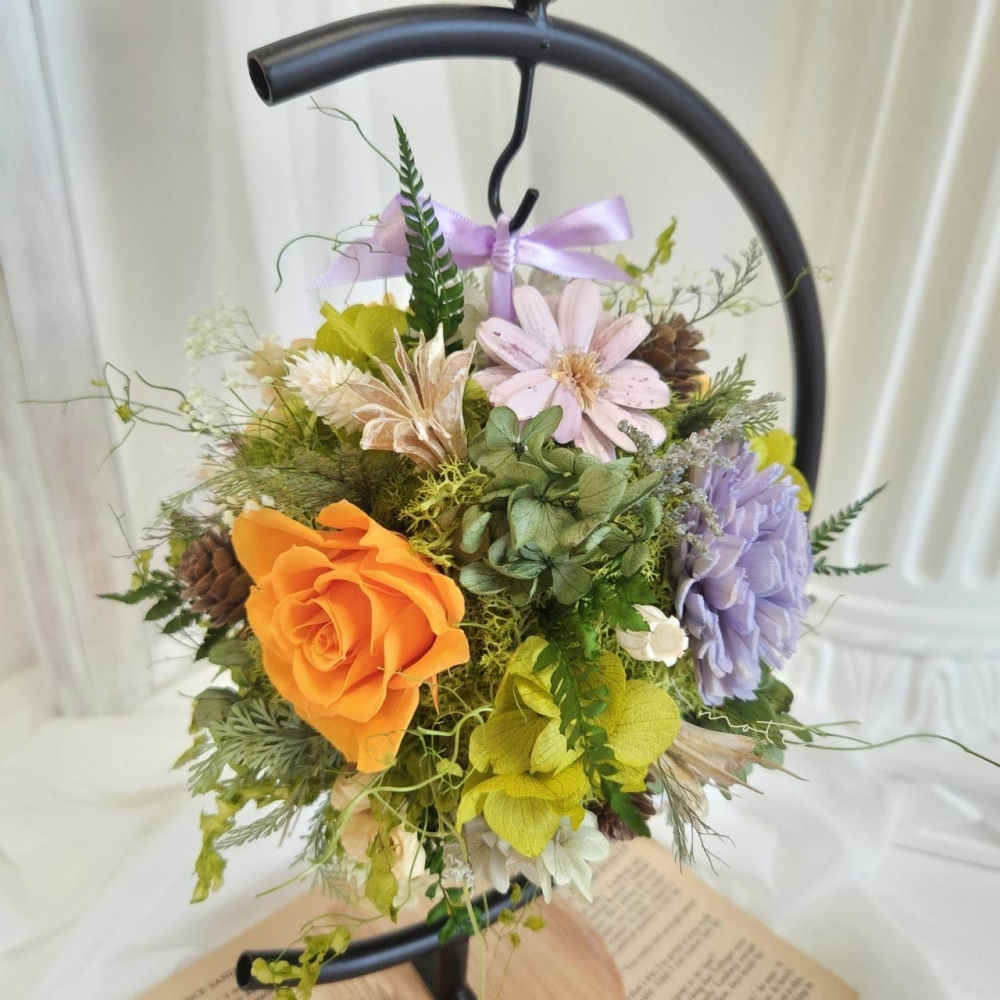 自然感綠色吊掛花球