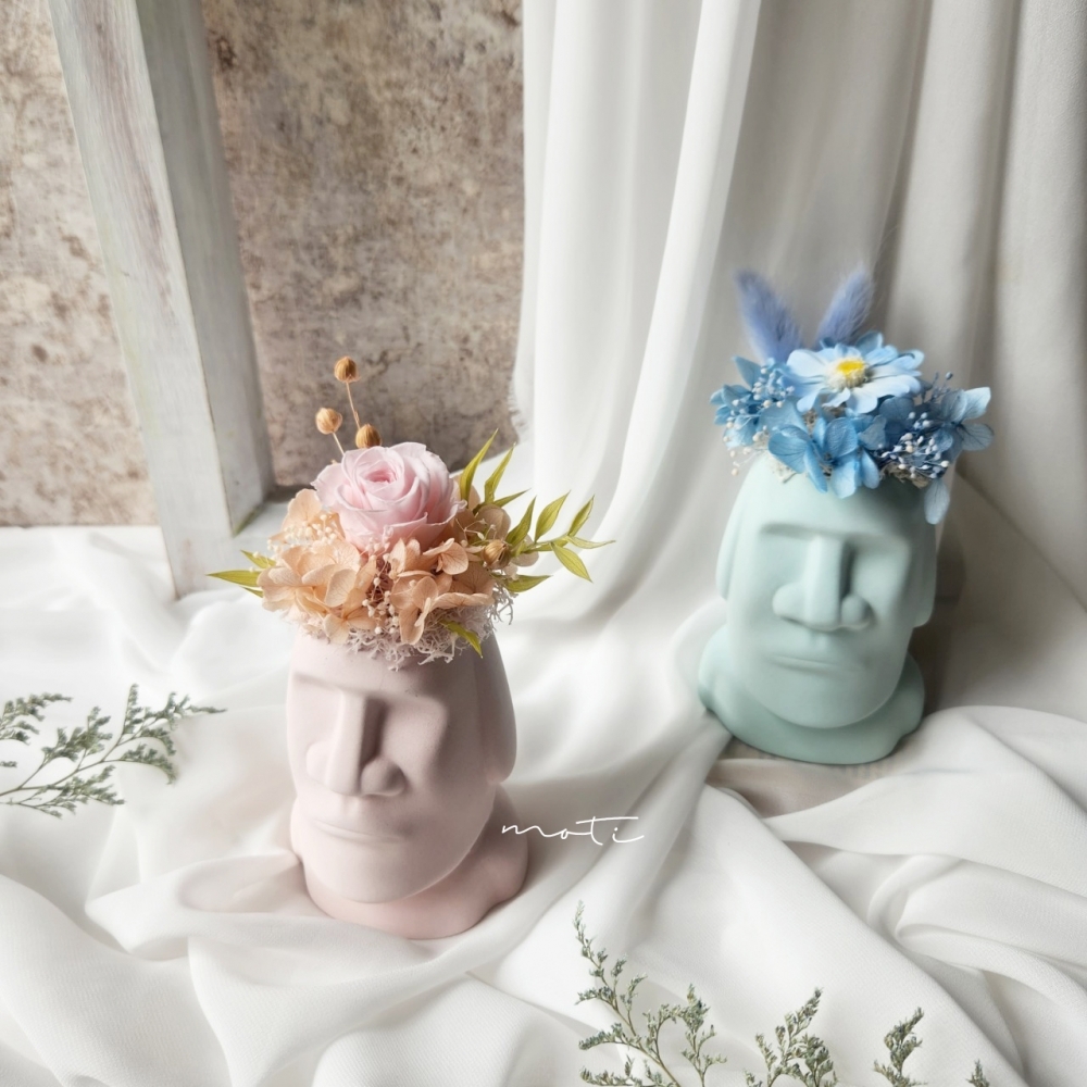 摩艾盆花(一般款；粉橘色、粉桃色)