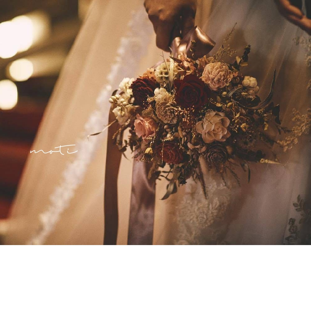 自然型永生乾燥捧花 古典配色 | 台北婚禮捧花