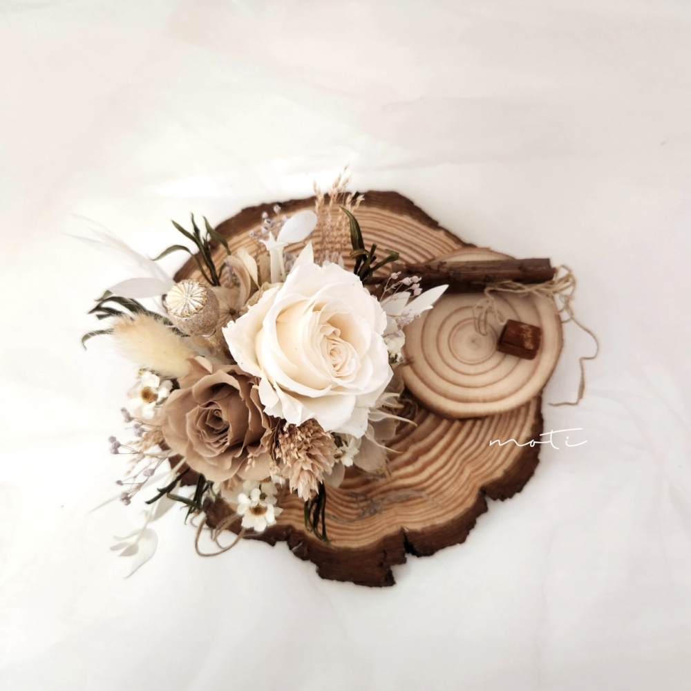 永生玫瑰原木名片座