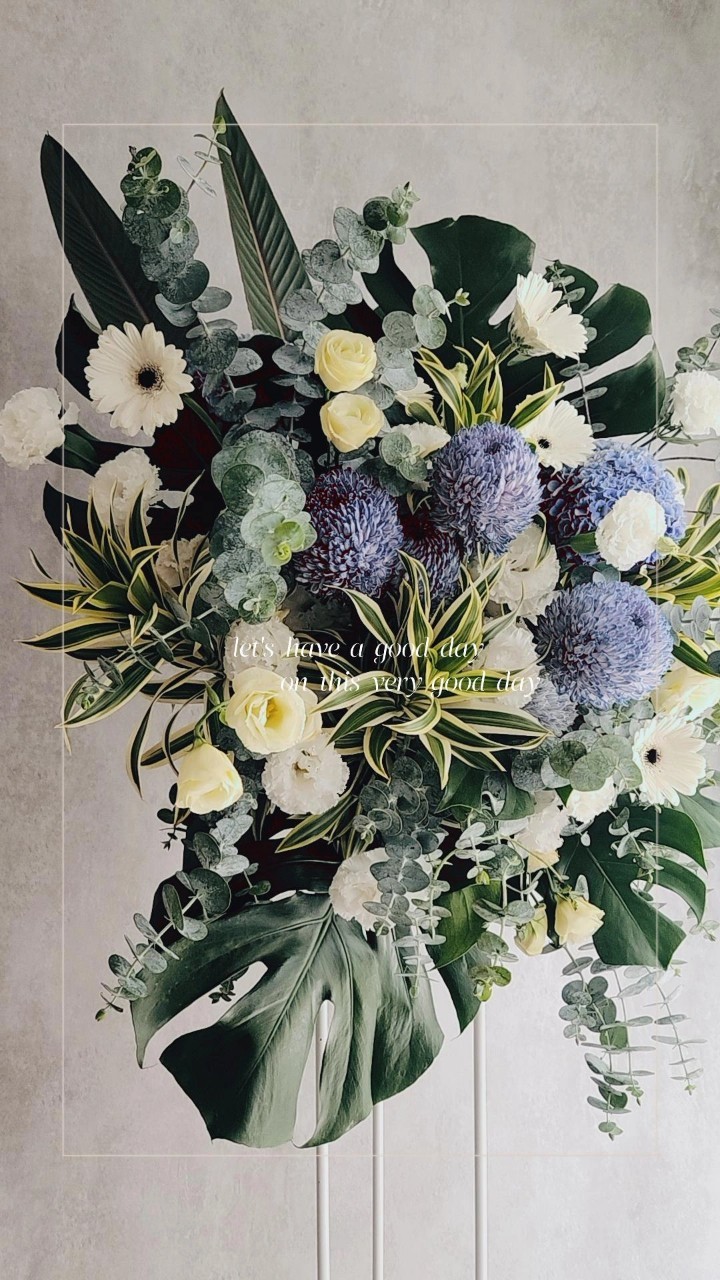 鮮花開幕祝賀高架花籃(藍色系)