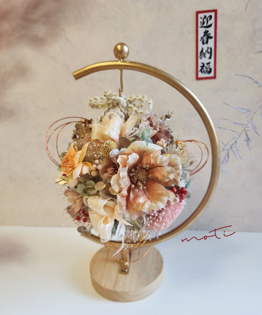 圓滿吊掛花球(粉橘金款)