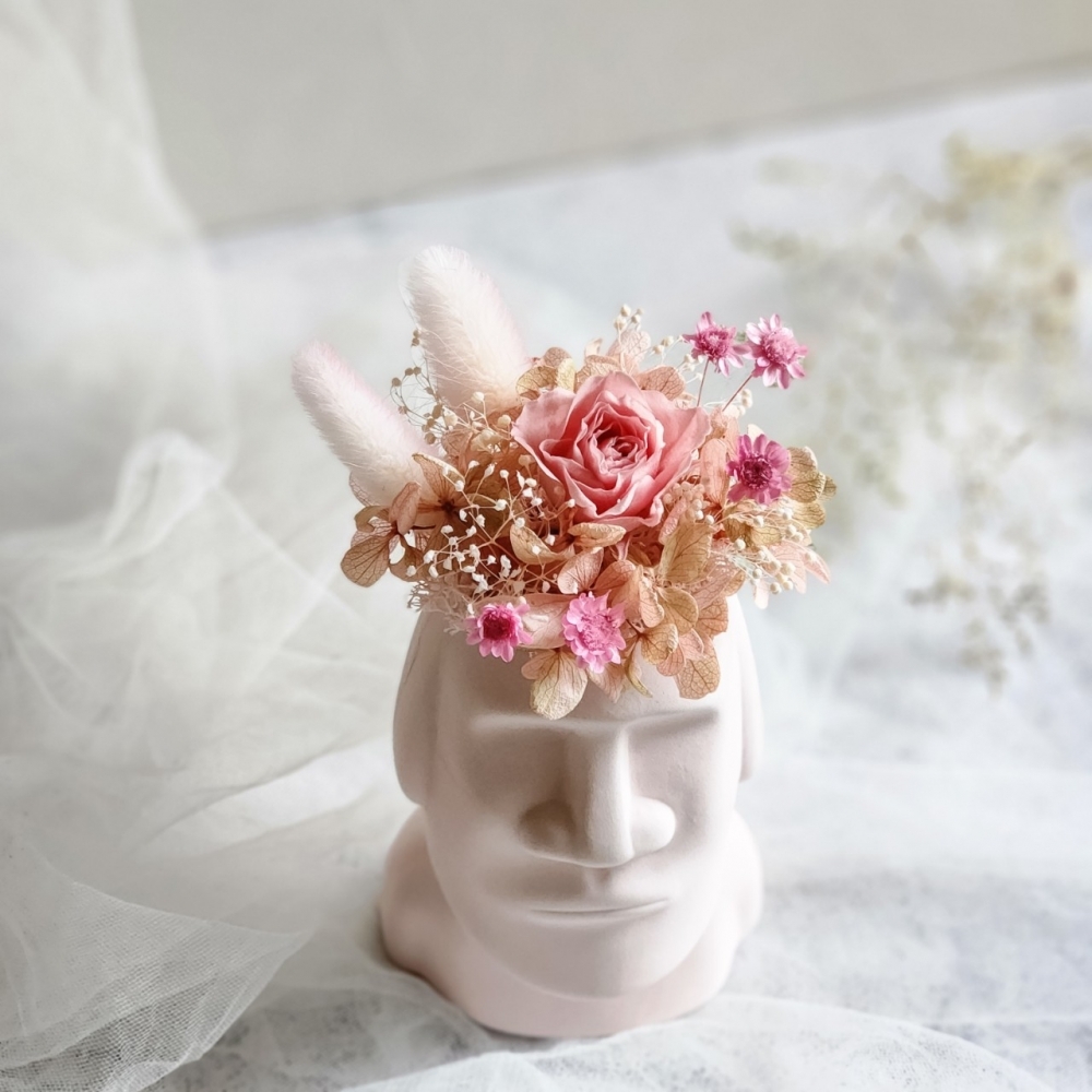 摩艾盆花(一般款；粉橘色、粉桃色)