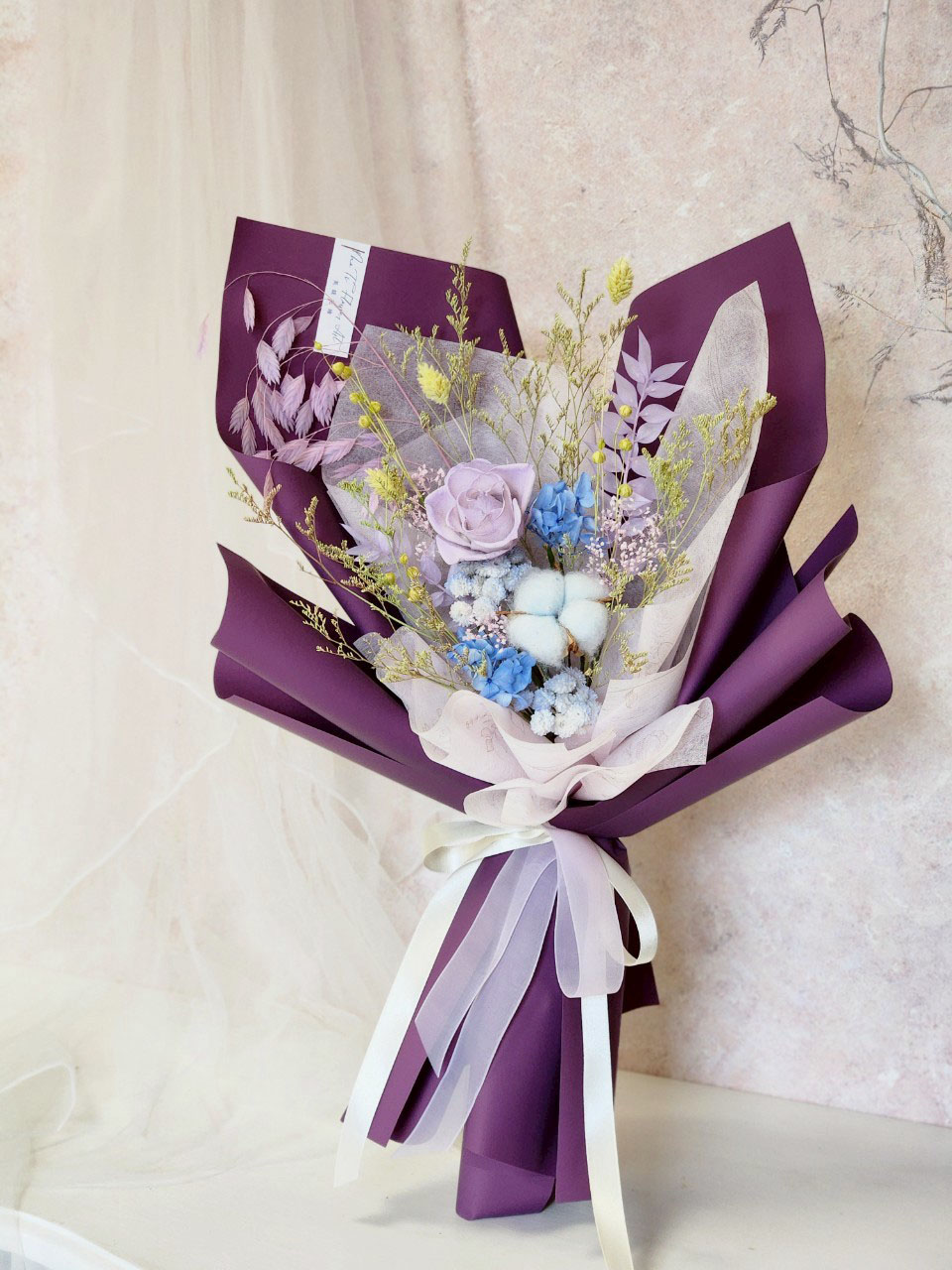 永生玫瑰花束 (低調華麗紫色系)