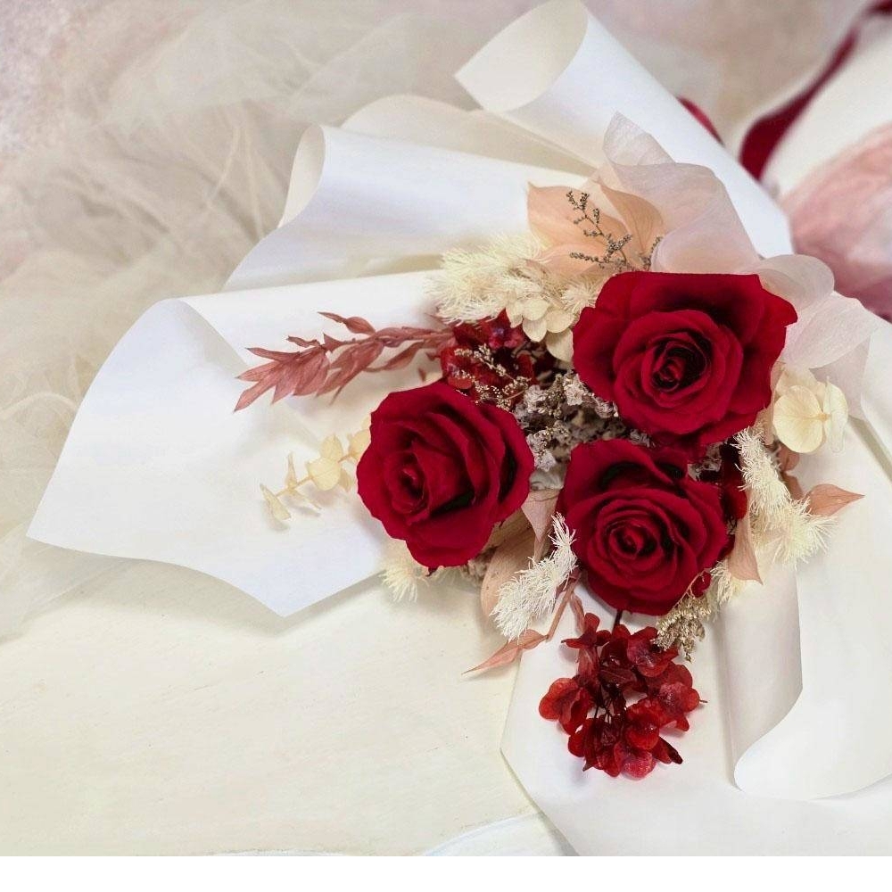 厄瓜多永生玫瑰花束(緋紅暮霞)