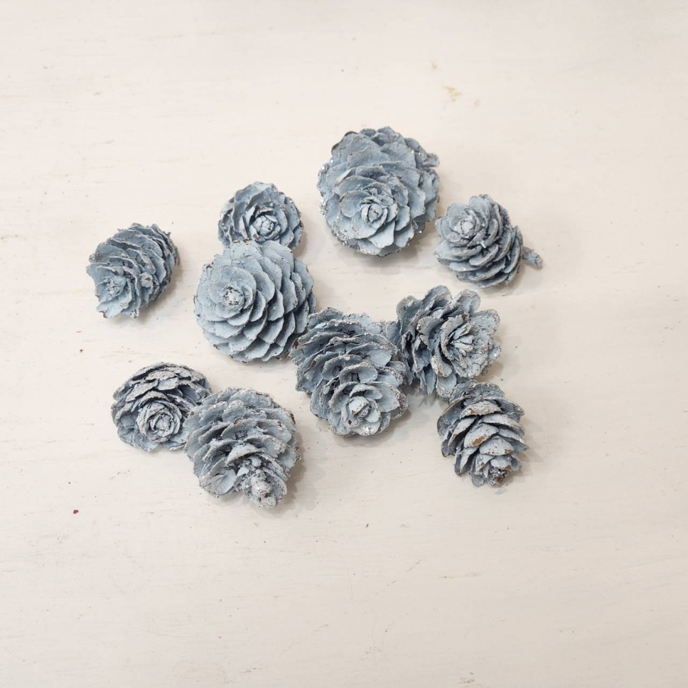 迷你綜合｜藍色亮片松果(請與聖誕花圈、聖誕樹一起下單)