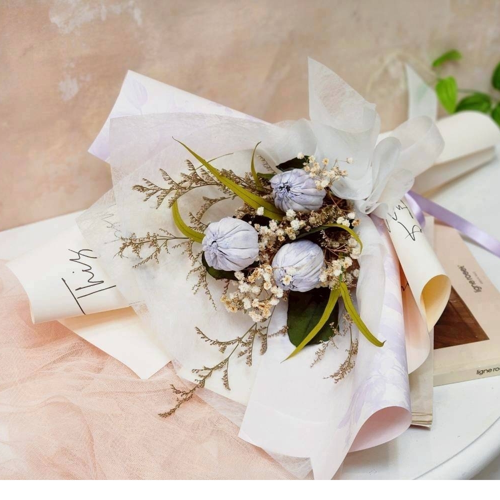  柔霧藍紫色調｜香氛鬱金香花束｜台北情人節花束訂製