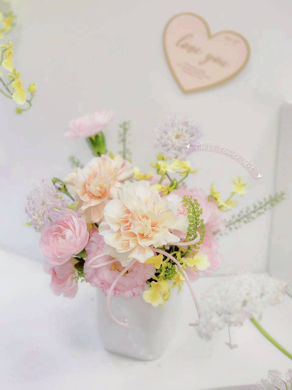 康乃馨桌花 ( S，黃粉色系 )
