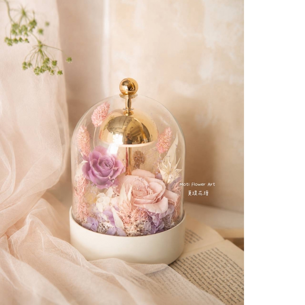 觸控式夜燈玻璃花鐘(3朵)