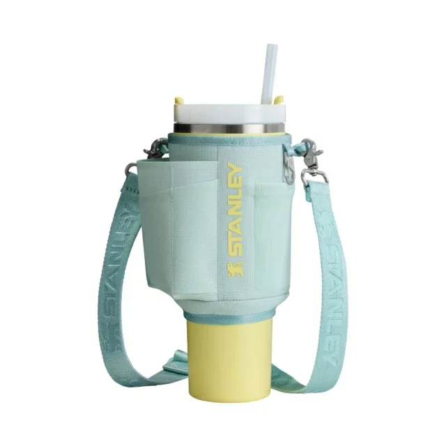 美國 Stanley 冒險系列 吸管隨手杯1.18L 肩背帶 鼠尾草綠 # 10-12445-027