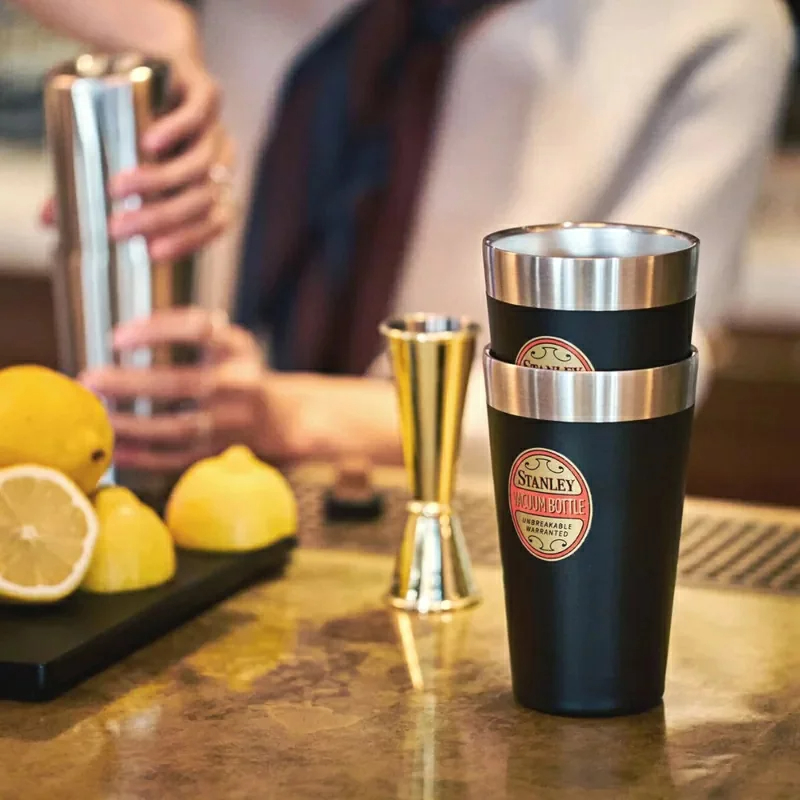 美國 Stanley Milestones 週年復刻1920限定版 品脫杯 0.47L 皮革黑 # 10-02282-288