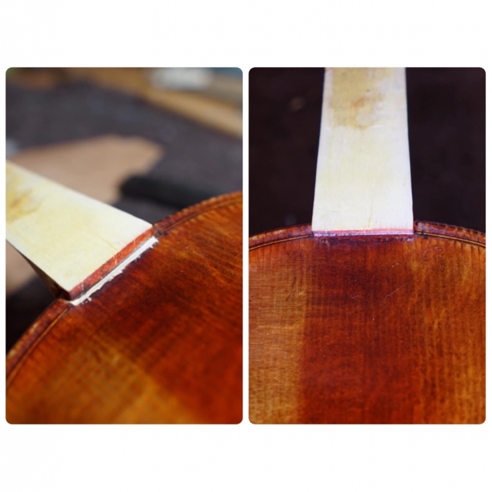 小提琴 補漆 / 側板脫膠 / 指板下陷修復
