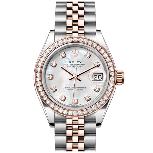  勞力士 ROLEX LADY-DATEJUST腕錶鑽石永恒玫瑰金及蠔式鋼款 型號279381RBR-0013