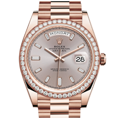 勞力士Rolex Day-Date腕錶鑽石及永恒玫瑰金蠔式款 型號228345RBR-0007