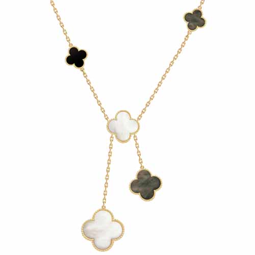 梵克雅寶 Van Cleef & Arpels Magic Alhambra  珍珠母貝 縞瑪瑙 18K黃金項鍊 