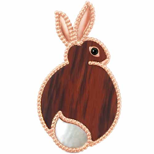梵克雅寶 Van Cleef & Arpels Lucky Animals Rabbit 18K玫瑰金胸針 