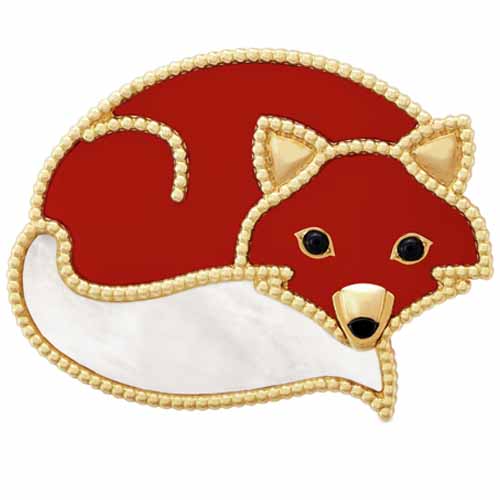 梵克雅寶 Van Cleef & Arpels Lucky Animals Fox 18K黃金胸針 