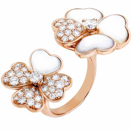 梵克雅寶 Van Cleef & Arpels Cosmos Between the Finger 鑽石 18K玫瑰金指間戒
