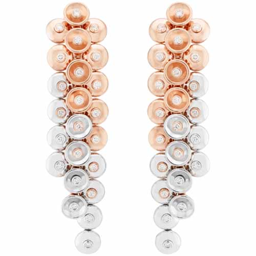 梵克雅寶 Van Cleef & Arpels Bouton d’or 鑽石 18K玫瑰金 白金耳環