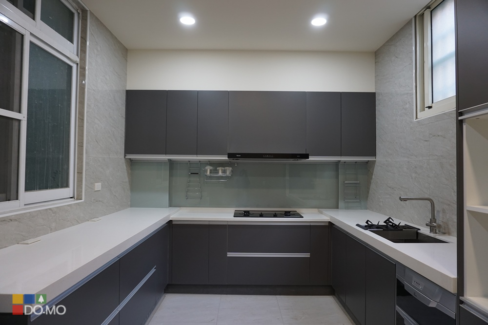 嘉義鹿草ㄇ字型廚具完工照-嘉德廚櫃規劃